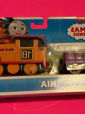 Thomas & Friends Nia Orange and Purple Engine with Car